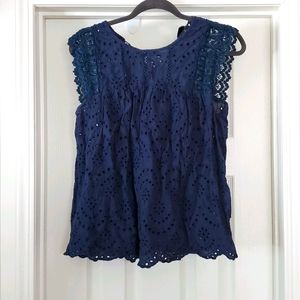 Baby doll eyelet blouse